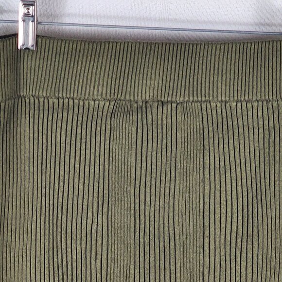 Nicki Minaj Olive Green w/Hot Pink Front Zipper Ribbed Rayon Nylon Skirt Size XL - Picture 9 of 16